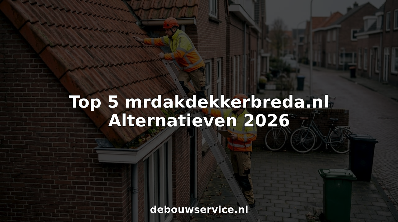 Dakdekkers inspecteren het dak van een woning in Breda terwijl ze op een ladder staan.