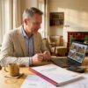Man neemt bouwkundig rapport thuis aandachtig door