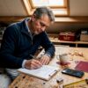 Timmerman bespreekt renovatieplannen aan de keukentafel