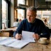 Een particuliere woningeigenaar loopt kritisch de bouw door met een handige checklist in de hand.