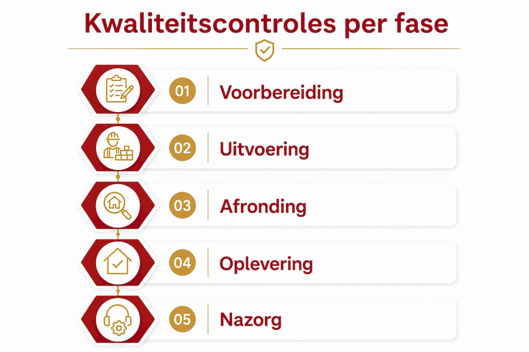 Infographic: stappenplan kwaliteitscontrole bij bouwprojecten