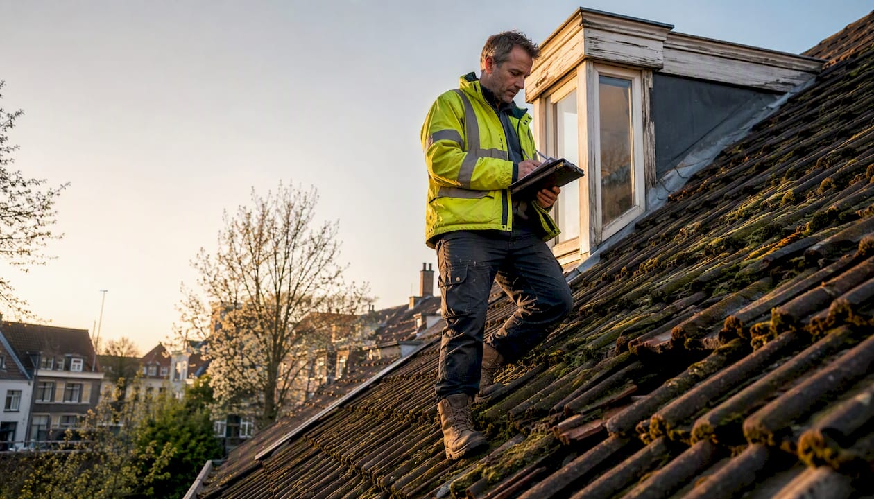 Dakinspectie in Breda: specialist bekijkt pannendak