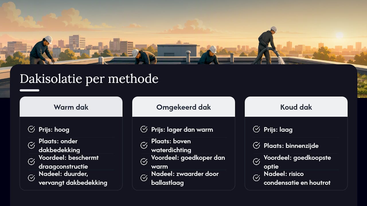 Wat kost het isoleren van een plat dak? Een overzicht van de verschillende methodes en hun prijzen