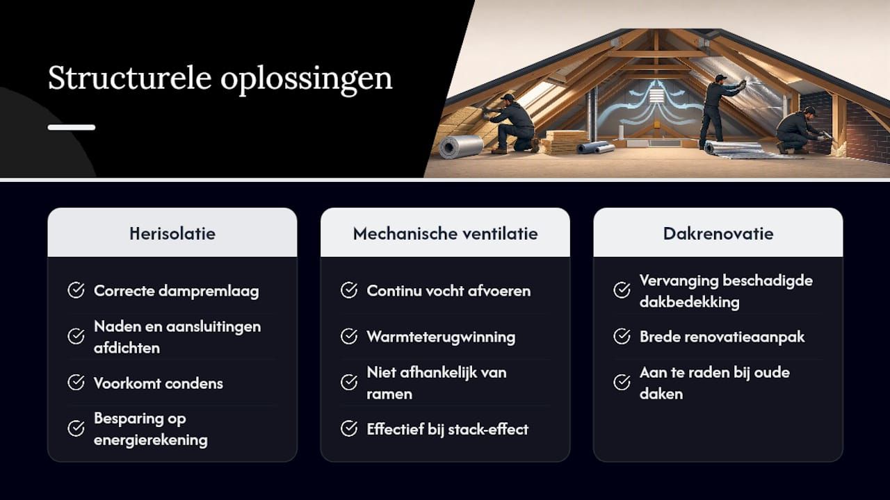 Structurele oplossingen die condens voorgoed voorkomen — overview diagram