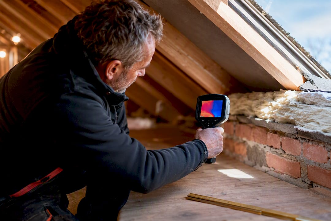 Thermografische controle van koudebrug bij dakrand