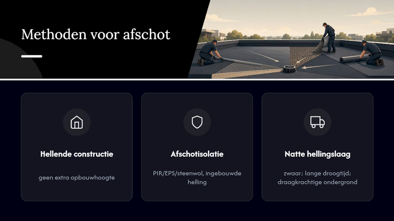 Drie manieren om afschot te creëren op een plat dak