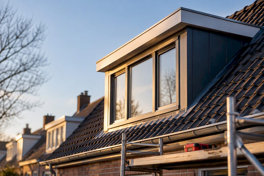 Dakkapel met zichtbaar dak en zijwangen