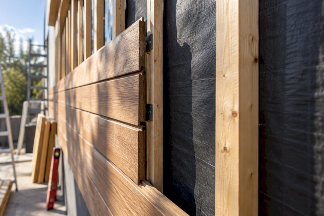 Open gevelconstructie met duidelijk zichtbare luchtspouw